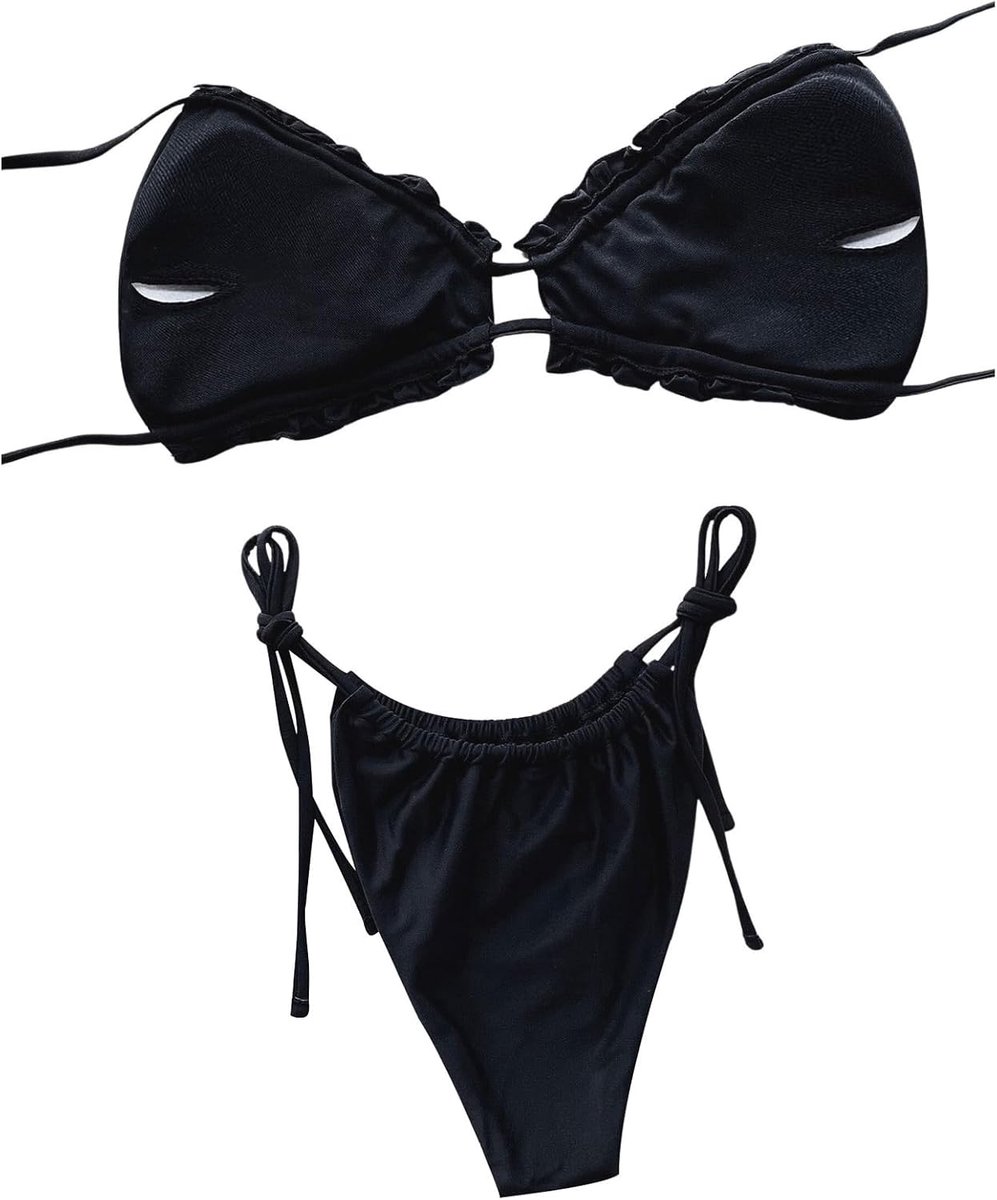 Bikini Dames Set Halter Bikini Top Hoge Taille Bikini Set Tanga Sexy Luipaard Bikini Driehoek Bikini Tweedelig Badpak Badmode Zwempak