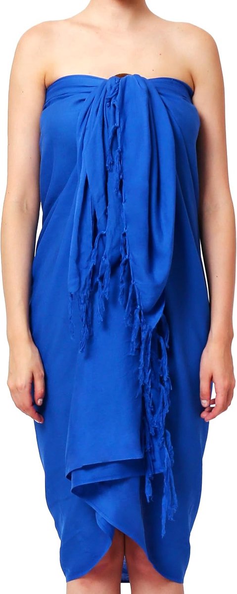 keuze aan pareo sarong voor dames en heren, wikkelrok, strand, ondoorzichtig, als wikkeldoek of handdoekjurk en wikkeljurk, uniseks, effen met gesp