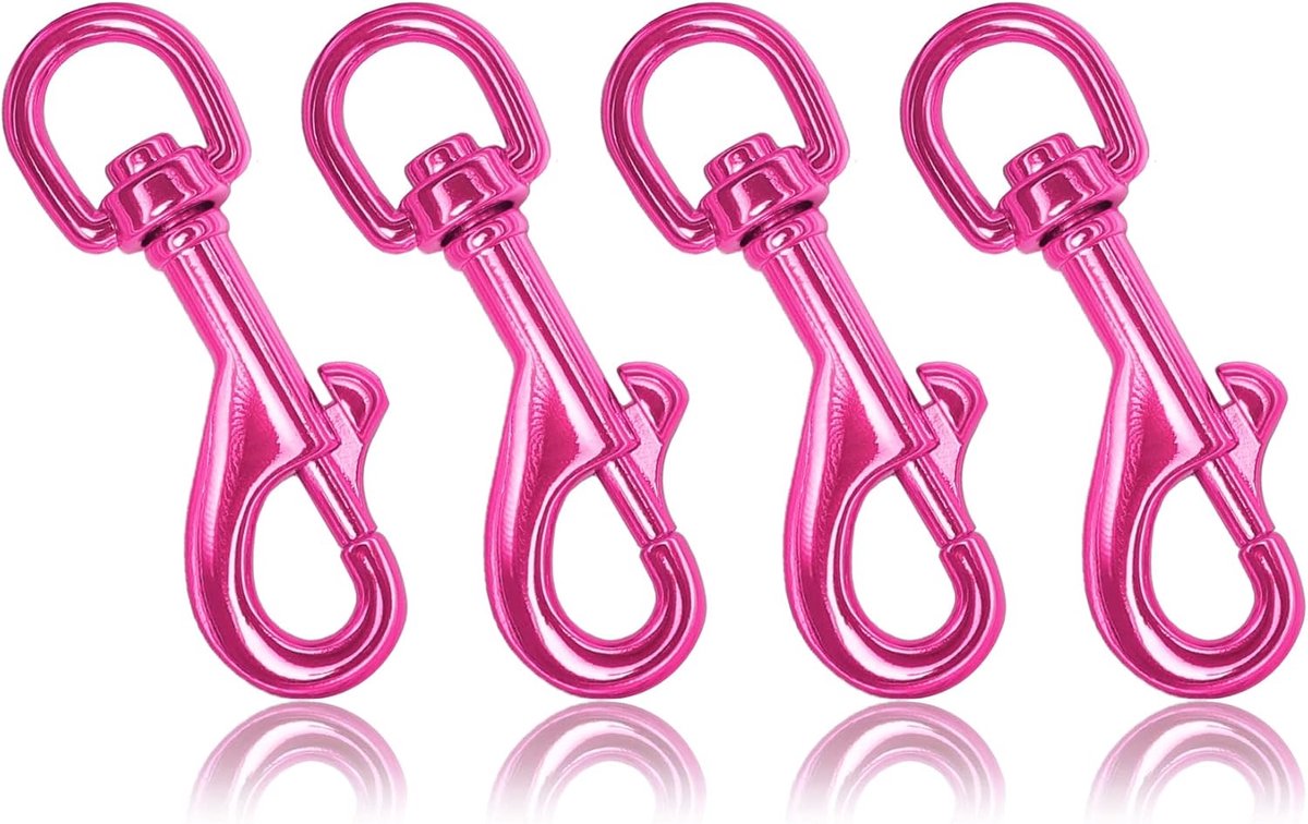 Karabijnhaak met draaischarnier in set, boutkarabijnhaak voor hondenhalsband, stalen karabijnhaak, voor Paracord 550 hondenriem, klikkarabijnhaak, draaikop, zinklegering, metalen design
