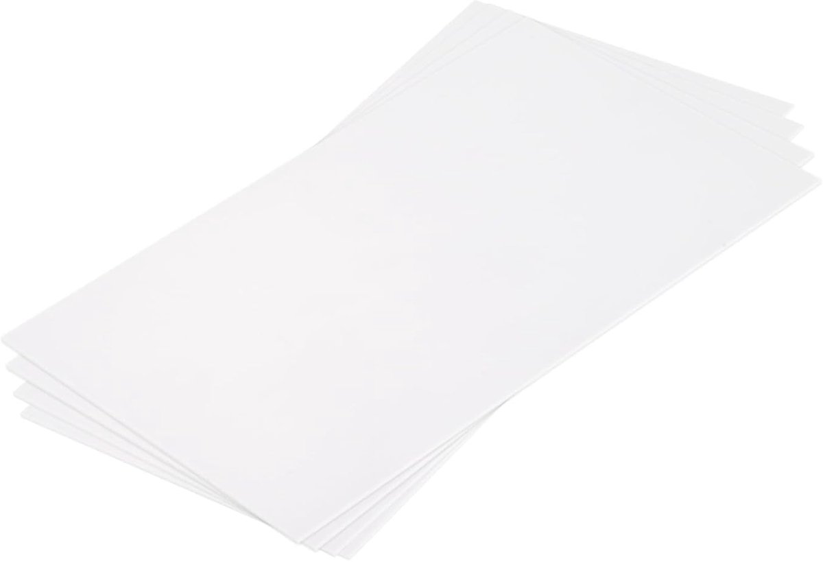 4 stuks ABS kunststofplaat, ABS plaat 18x10cm 1mm dik voor knutselen, modelbouw, auto reparatie, wit