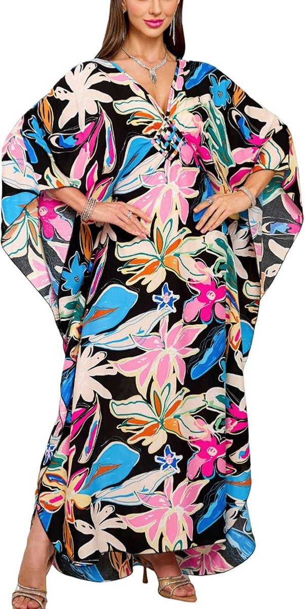 cardigan voor dames, maxi-jurk, strandbedekking, lange kimono, Robs, eenheidsmaat