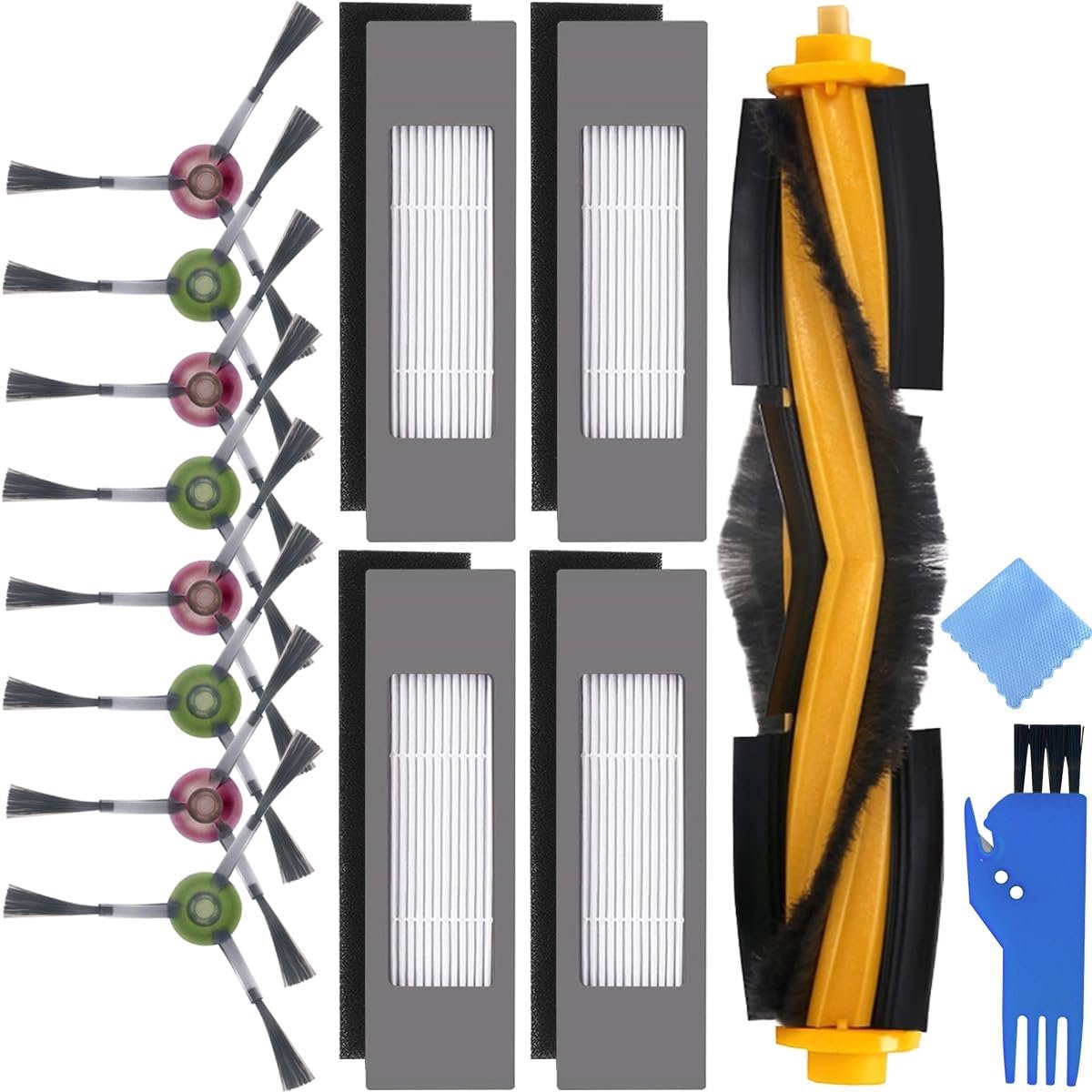 Parts for Yeedi Vac 2 Pro/Vac Max/Vac Hybrid/Vac Station, for Ecovacs Deebot Ozmo T8 / T8 AiVi / N8 / N8 Pro / N8 Pro+ / N10 Plus Robot Vacuum Main Brush Side Brush Filter