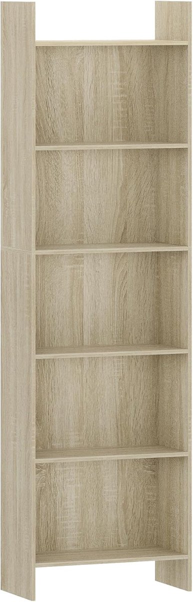 Hzuaneri 6-laags boekenplanken, 170 cm, Witte eik en wit