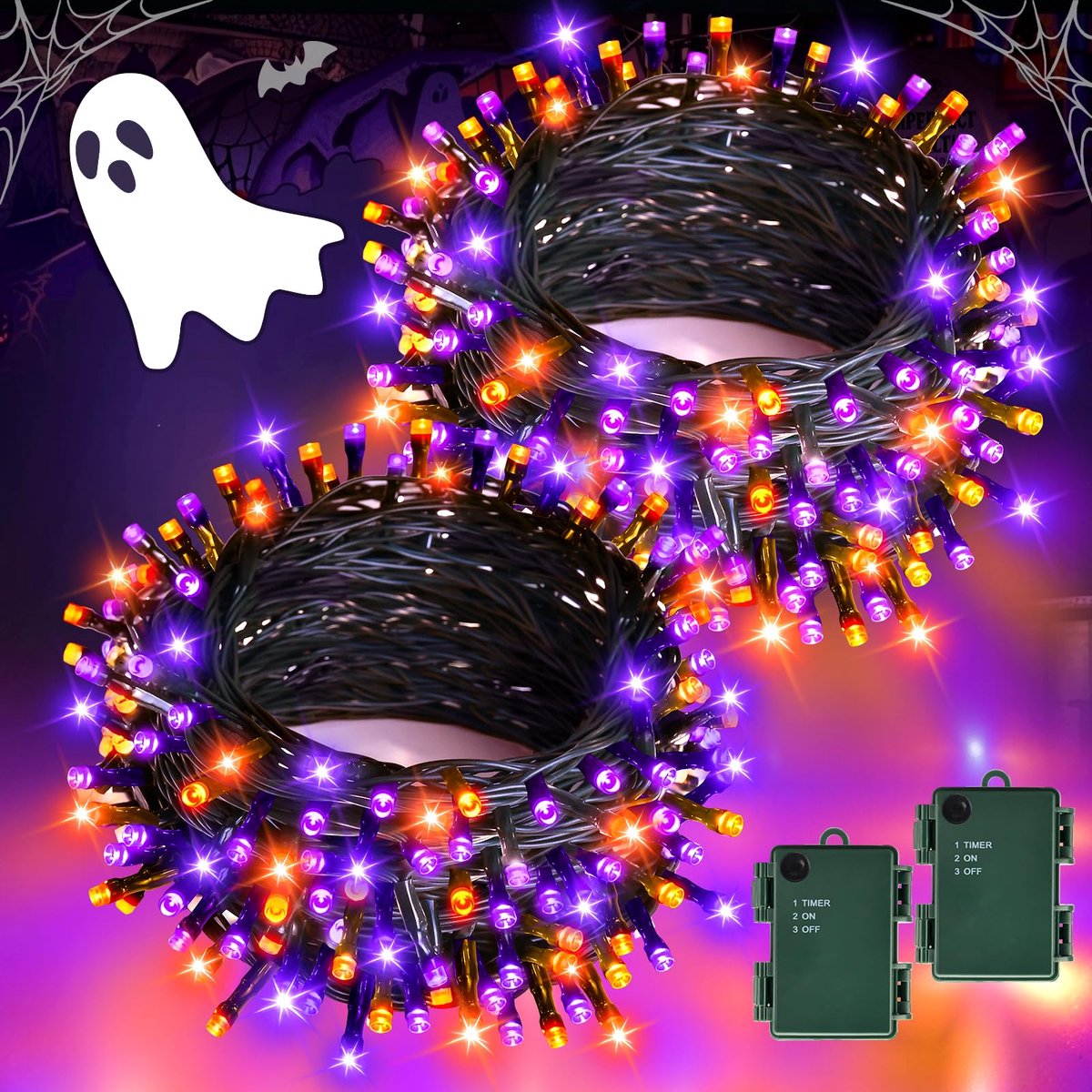 Lichtsnoer Halloween-verlichting 5 m - 50 leds - waterdicht - sfeervolle decoratie voor binnen en buiten - ShopVlot