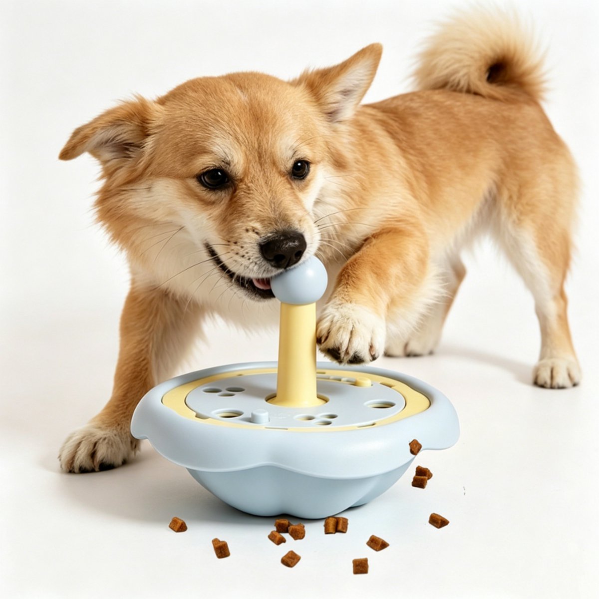 Claoner Puzzel voerbak voor katten honden - Slow feeder treat dispenser - Verstelbare moeilijkheidsgraad - Vermindert stress - Zelfvermaken - Blauw
