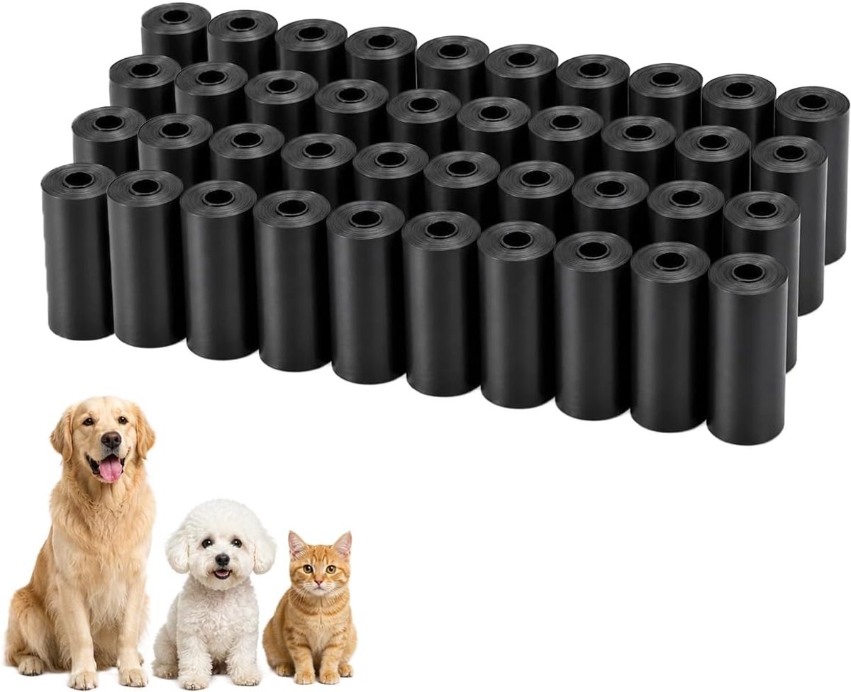 Hondenpoepzakjes 600 stuks - 23 x 30 cm - zwart - stevig en makkelijk af te scheuren - ShopVlot