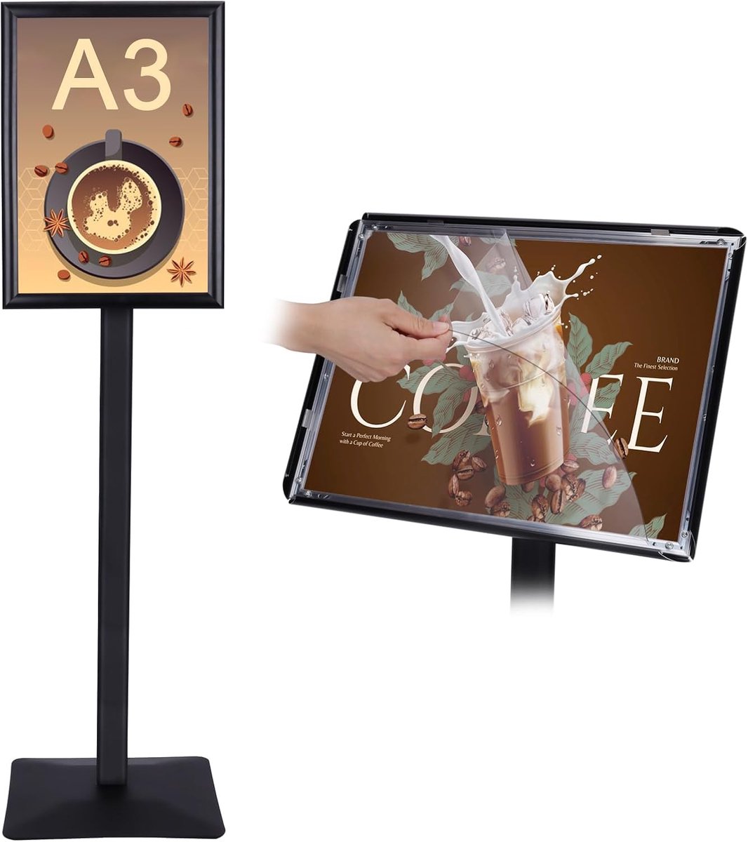 Informatiebord DIN A3 - Stalen signaalhouder - Zwart PREMIUM ontwerp - Ideaal voor evenementen - ShopVlot