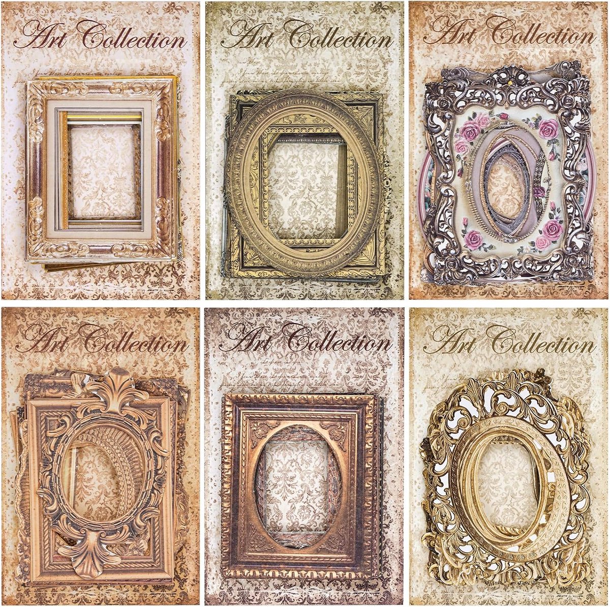 Mini fotolijsten vintage 180 stuks - kraft papier - decoratief - ideaal voor scrapbooking - ShopVlot