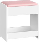 HILINSIE Kruk kaptafel, kruk gestoffeerd, roze, Met antislipvoetzolen, voor kleedkamers, slaapkamers, entrees