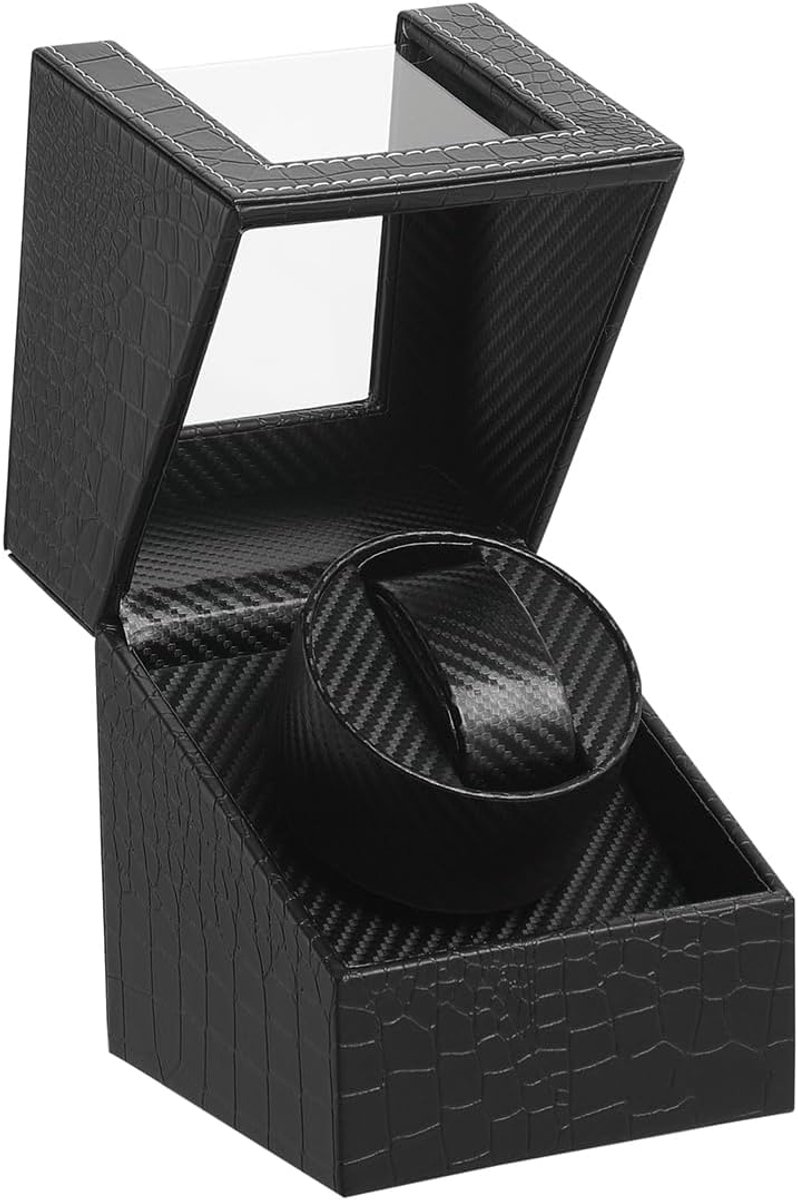 Automatic Uhrenbeweger Box Single Uhrenbeweger PU Leather Uhrengehäuse mit leisem Motor für Automatikuhren - ShopVlot