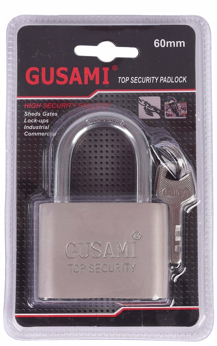 Grote Gietijzeren Hangslot met 3 Sleutels - 60 mm