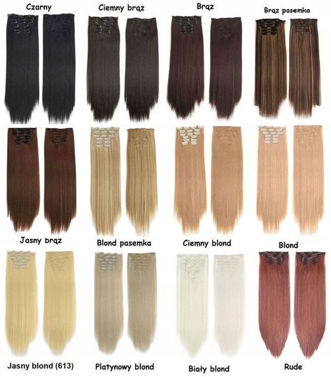 Clip-in Haarverlenging 60cm Blond 6 Strengen Synthetisch