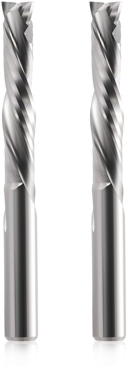 Compression Cutter 6 mm Shank Mill Cutter 2 Pieces 2 Flutes Spiral Groove Cutter 32 mm Cutting Length Up & Down Spiral - ShopVlot