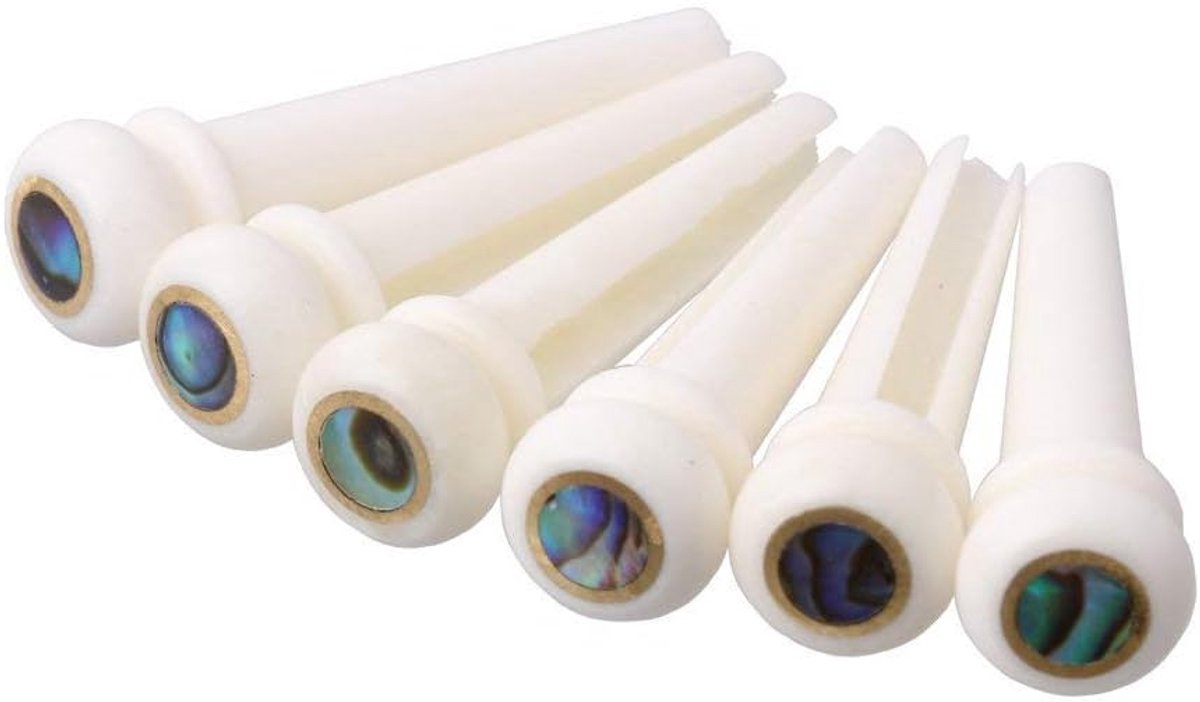Acoustic Guitar String End Saddle Leg Nut Bridge Abalone Pins Replacement Set (6pcs Pens Only) - ShopVlot