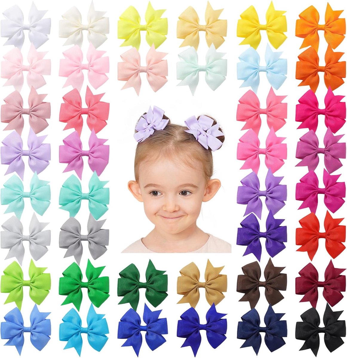 Choicbaby Baby Girls 3 in Boutique Band Grosgrain Large Hair Bows Clips Alligator Clip Hair Clips for Baby Girls Teens - ShopVlot
