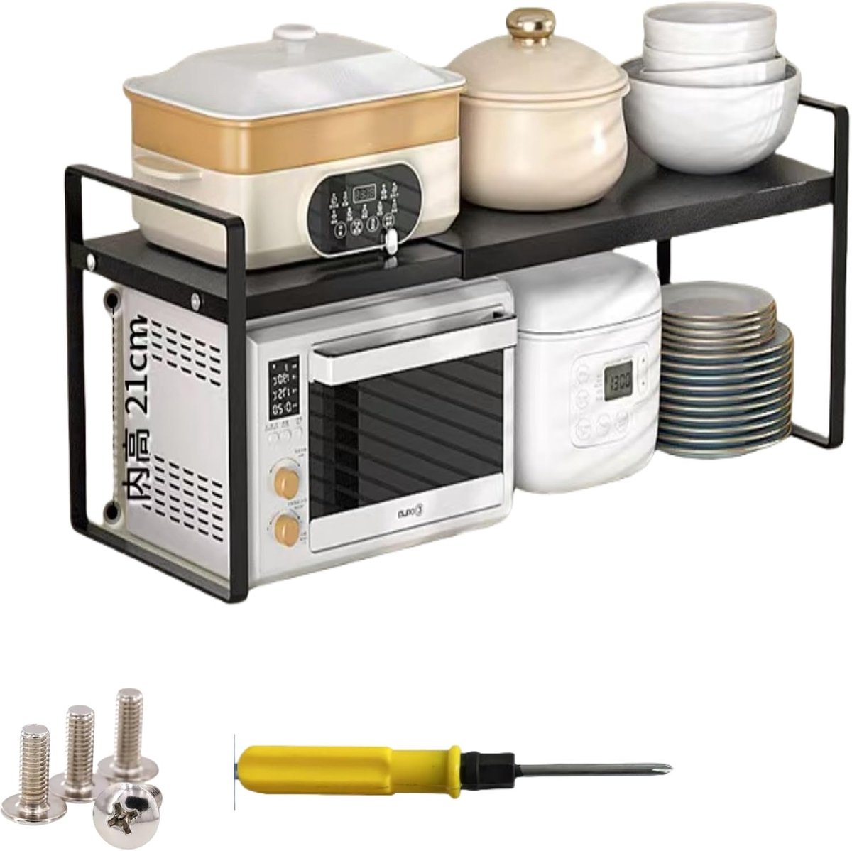 Uittrekbare keukenkast organizer 35-65cm - Black - Functionele opbergruimte - Ideaal voor keukenkastjes - SnelShoppen