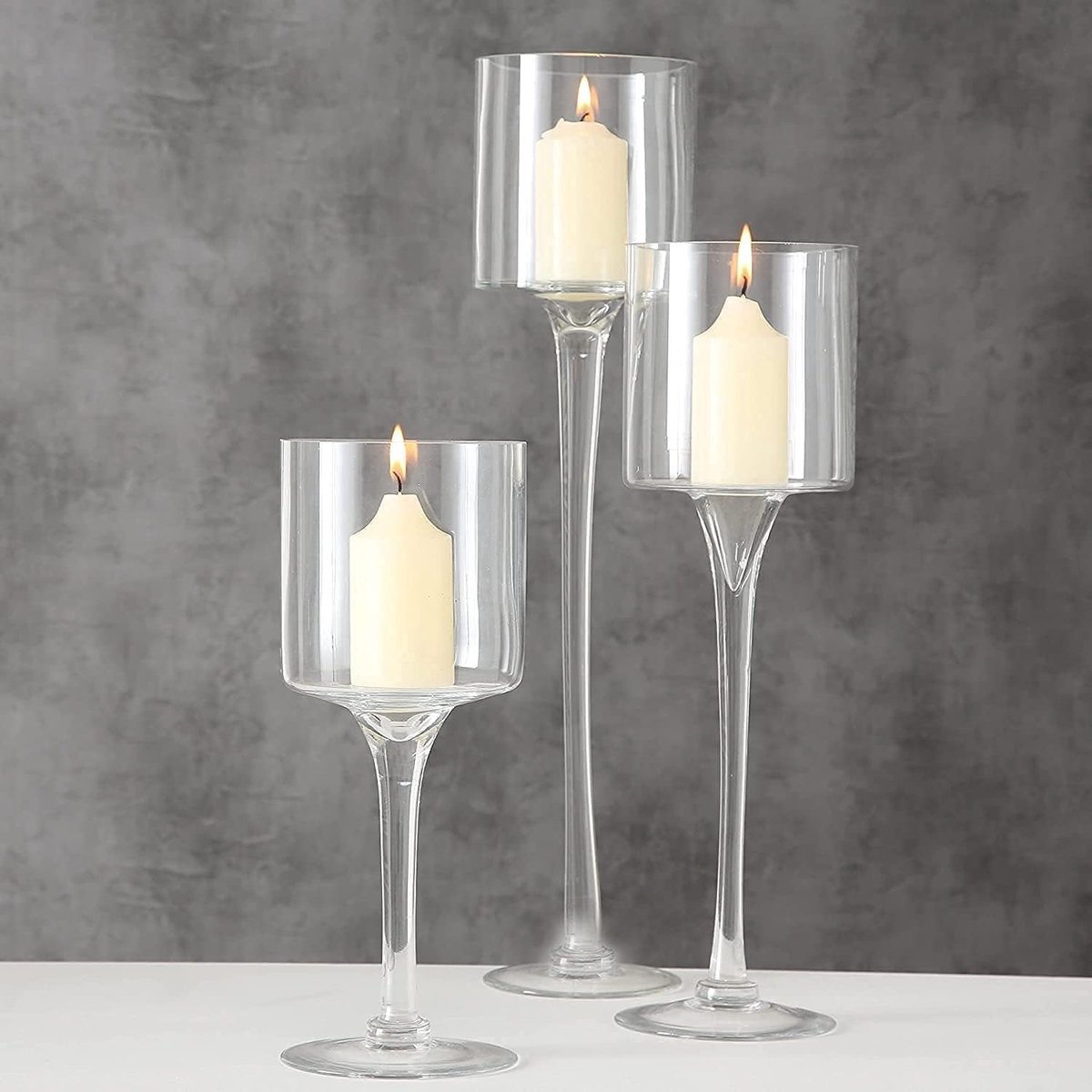 Cadeaukaarsenhouder set - grote glazen - elegant ontwerp - ideaal voor diner - SnelShoppen