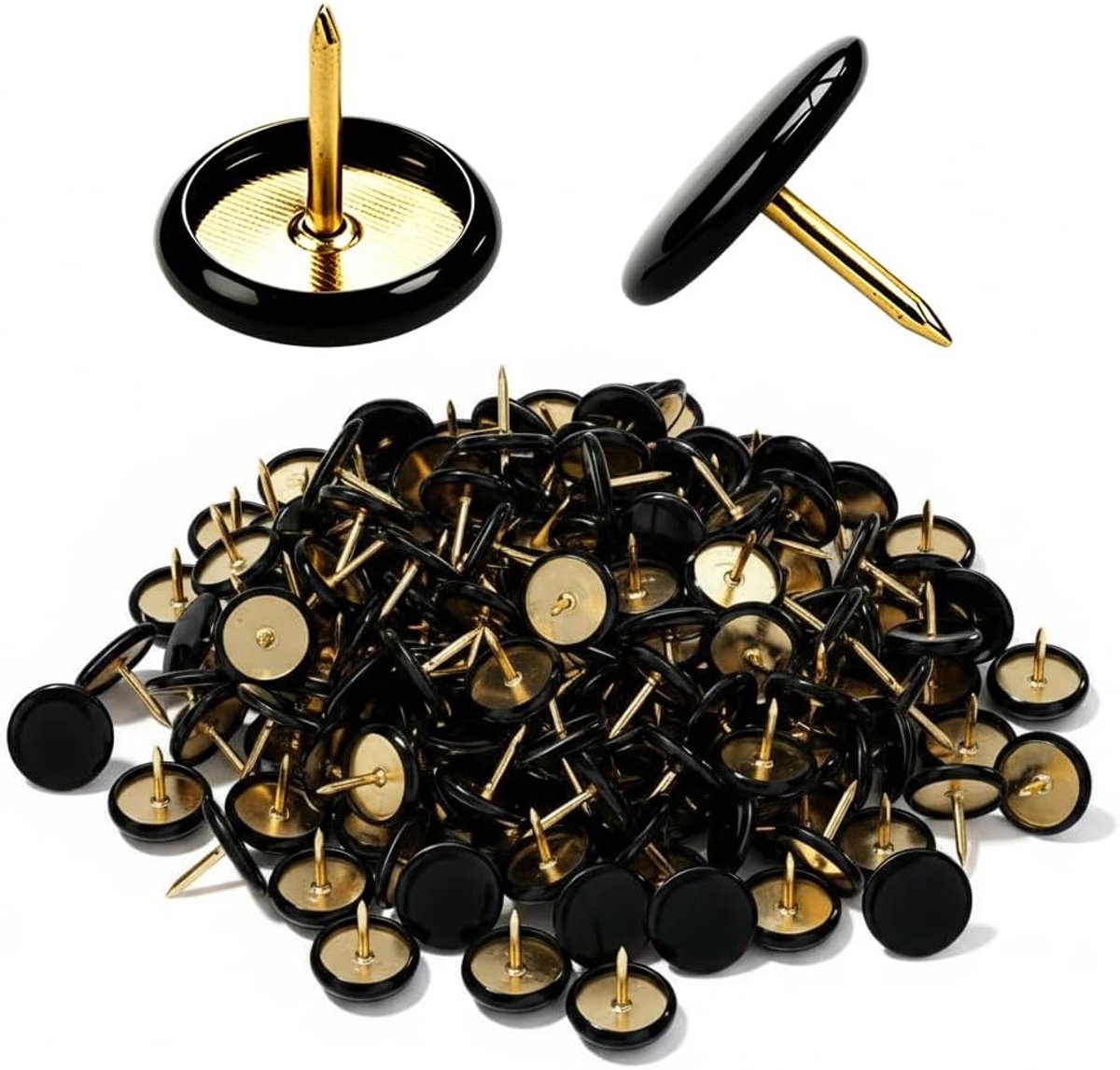 Wandnagels 200 Stuks - Zwarte Decoratieve Spijkers - Voor Foto's en Kaarten - Snel en Eenvoudig Gebruik - SnelShoppen