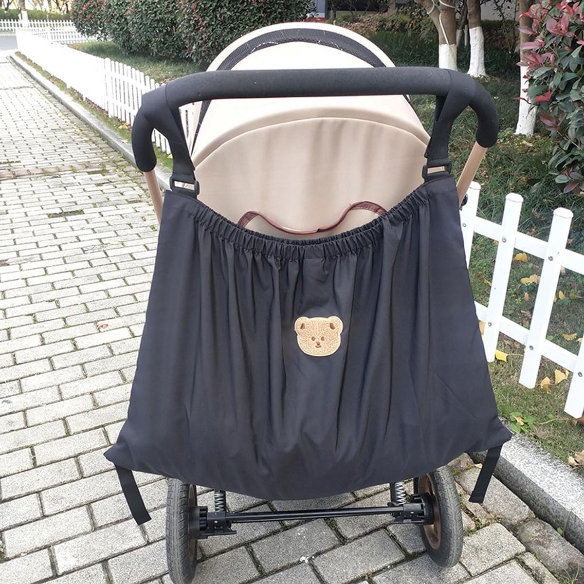 Winkelwagentas XL 70 x 40 cm - Lichtgewicht waterdichte nylon - Pram organizer - Handen vrij tijdens het winkelen - SnelShoppen