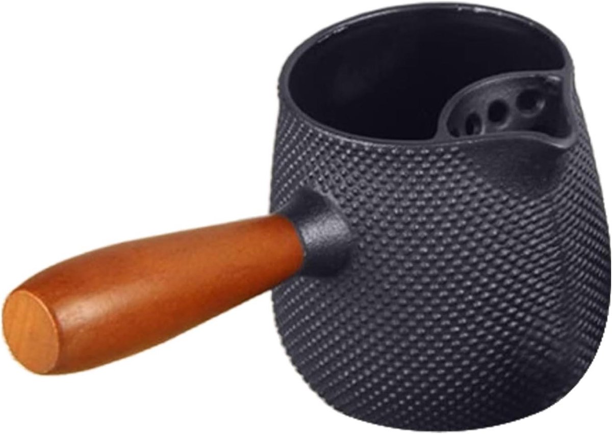 Theeketel Gietijzer - Waterkoker Theepot - Dranken Bereiden - Morsvrije Gietuitloop - 600ml - Zwart