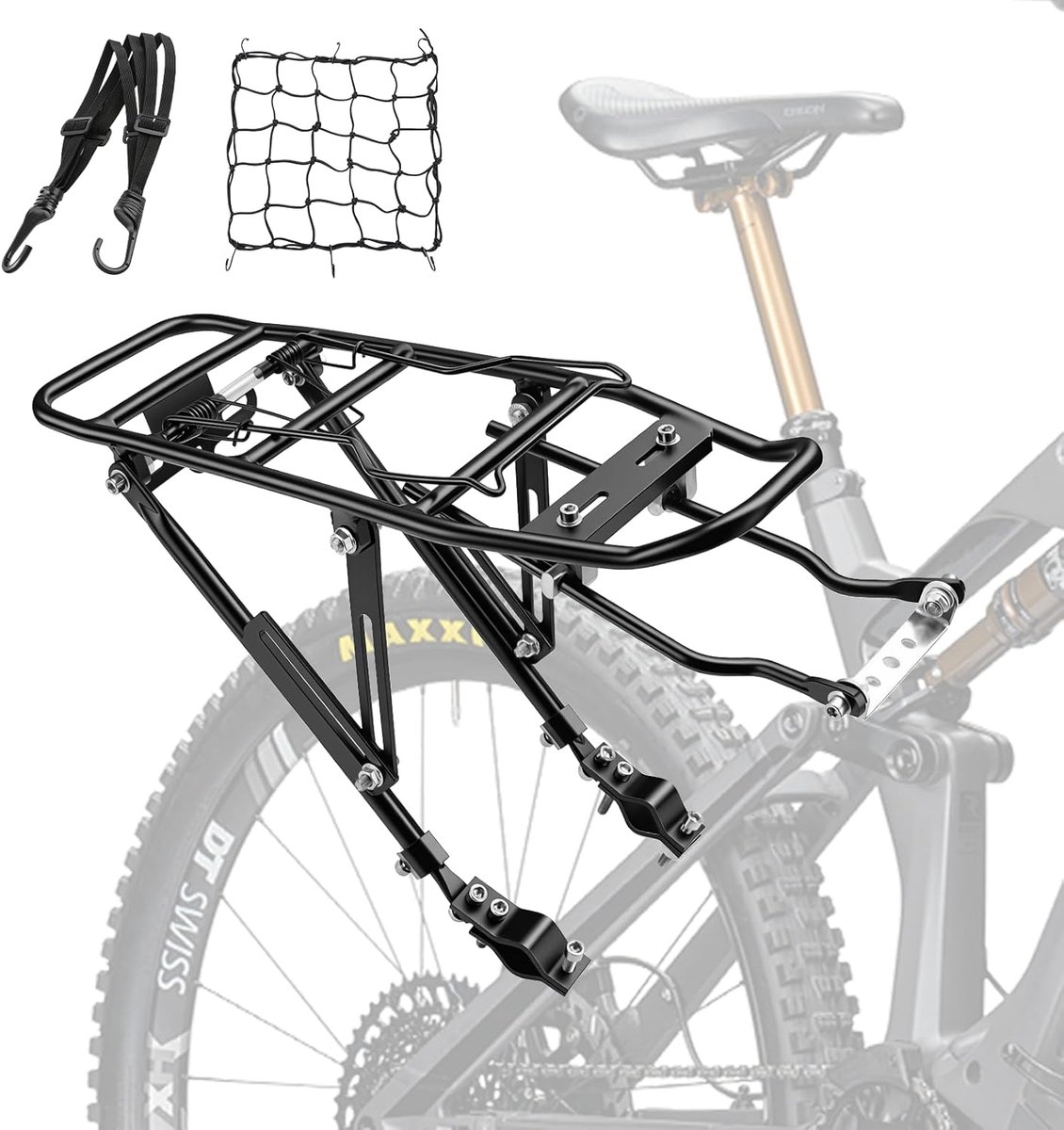 Fietsendrager achter voor mountainbike - verstelbaar 24-28 inch - aluminium legering - 35kg laadvermogen - SnelShoppen