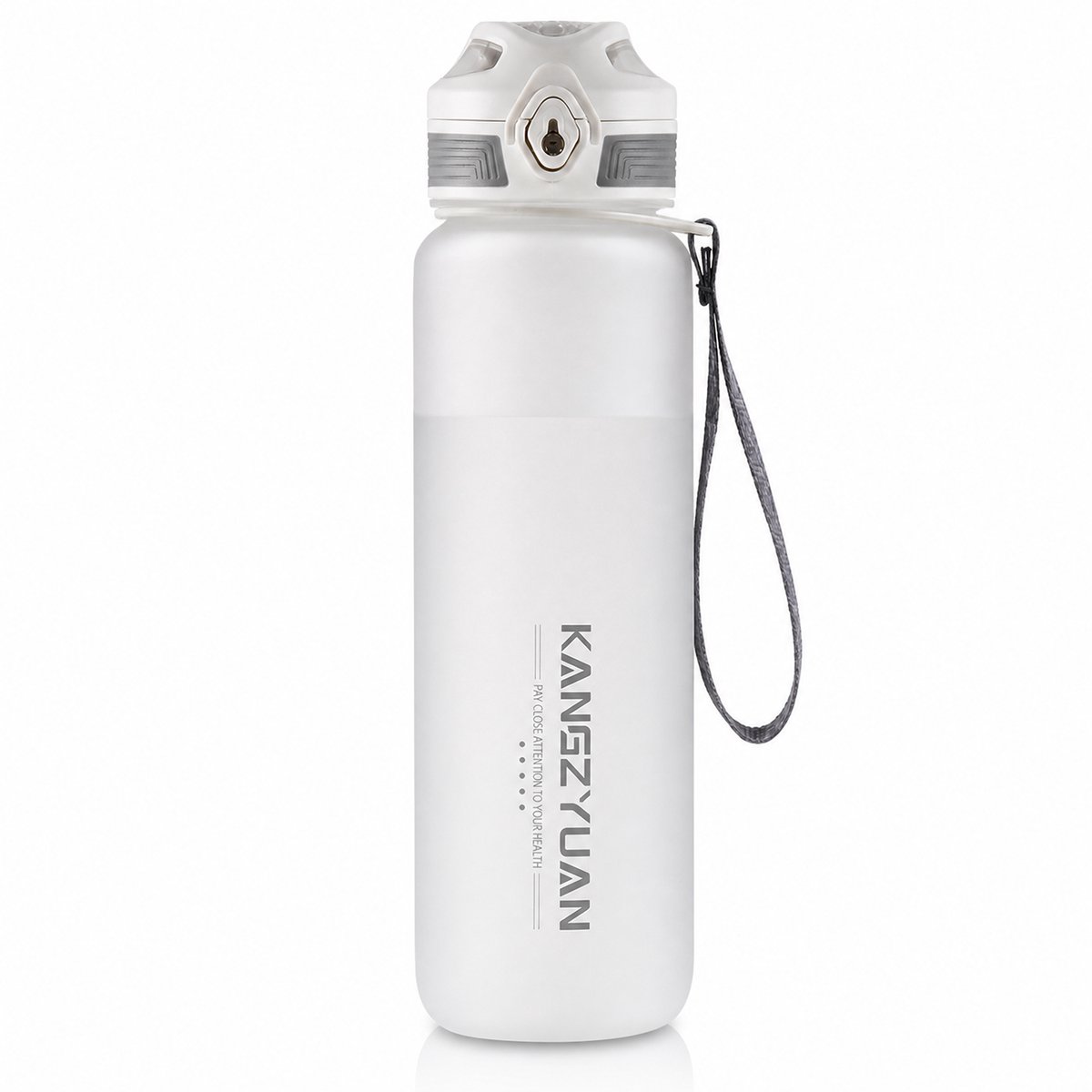 Sportfles 1 liter - Grote witte Tritan drinkfles met fliptopdop, siliconen afdichting en draaglus - Voor fitness, wandelen, onderweg en kantoor