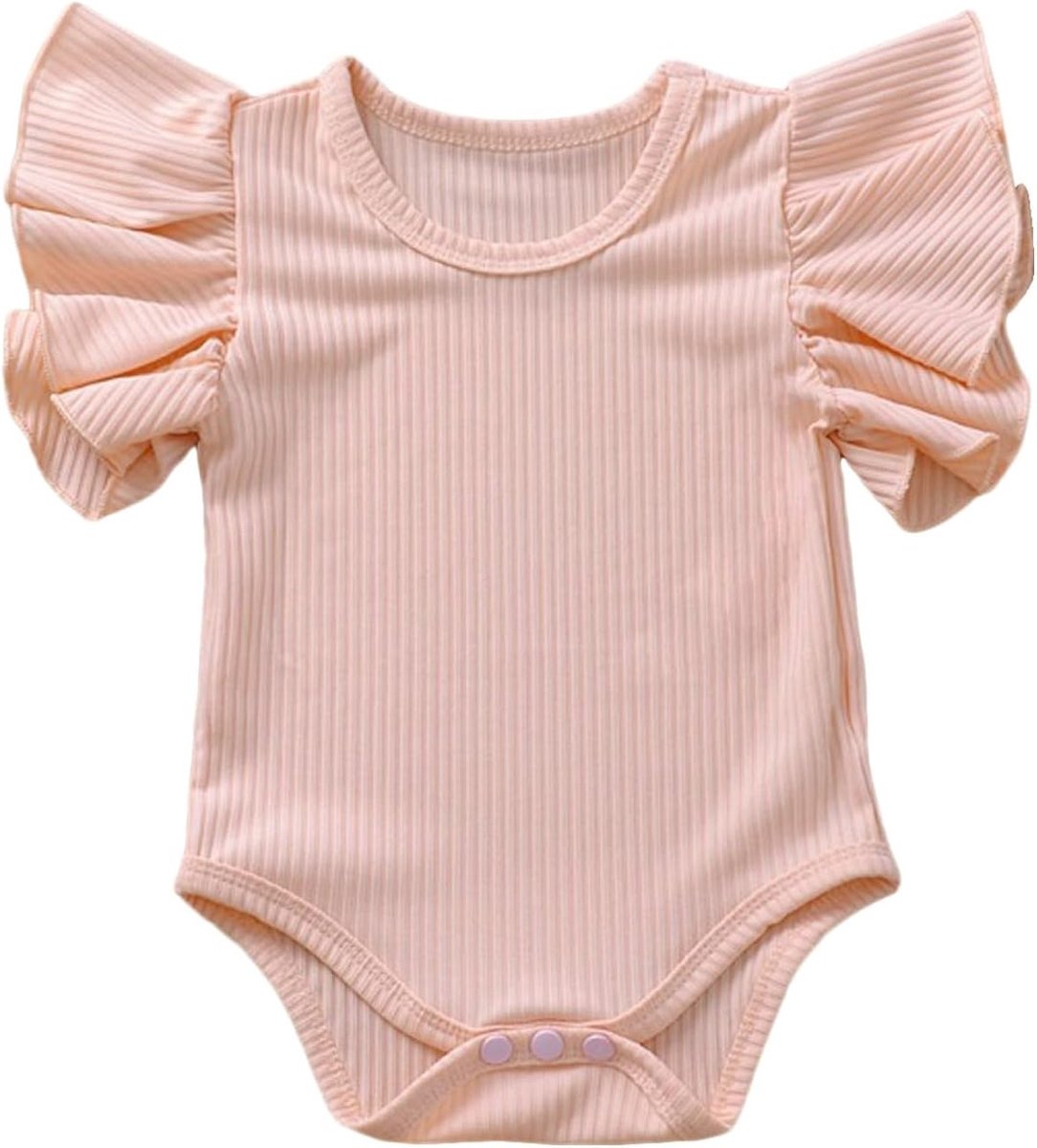 Newborn baby rompers 68 - roze - ruched design - comfortabel voor dagelijkse outfits - SnelShoppen