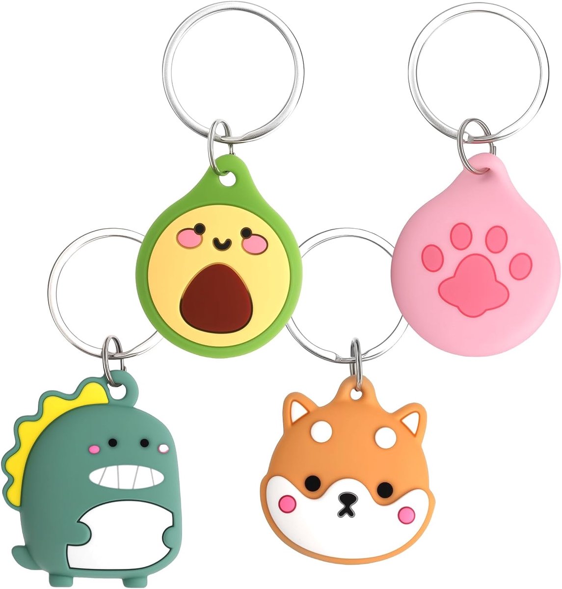 AirTag-hoes 4-delig - zachte siliconen - schattig design - ideaal voor honden- en kattenhalsband - SnelShoppen