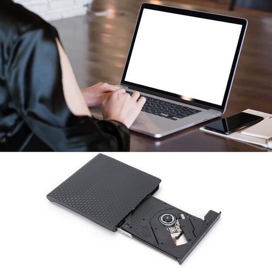 Externe CD Brander - Draagbare DVD Brander - Data Archiveren - Dubbele Interface - Draagbaar - Zwart — afbeelding 2