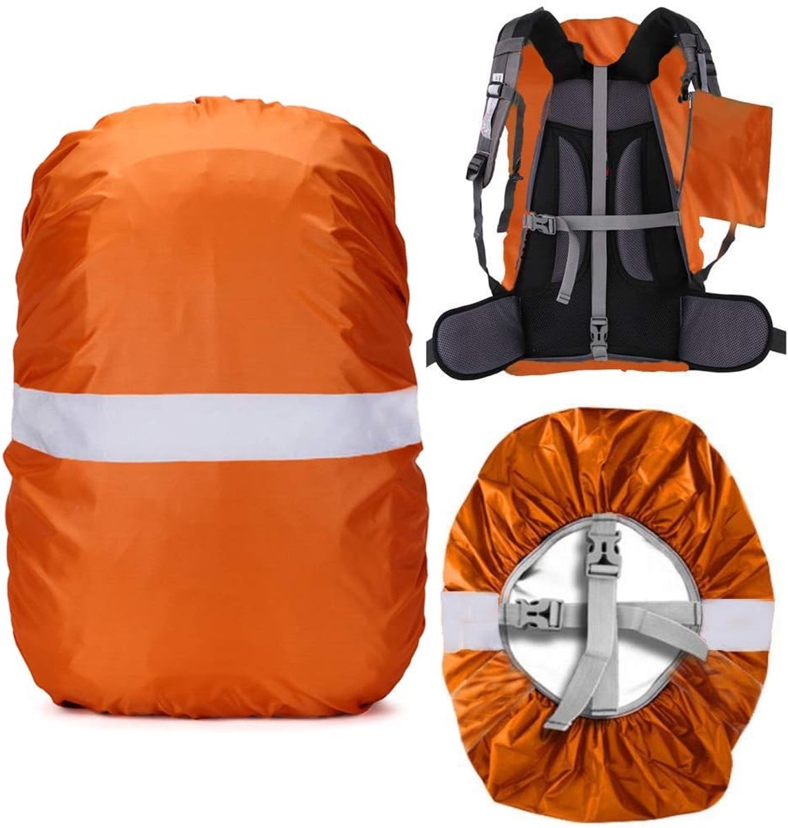 Rugzakhoes 100% waterdicht - reflecterende strip - ideaal voor wandelen en fietsen - SnelShoppen