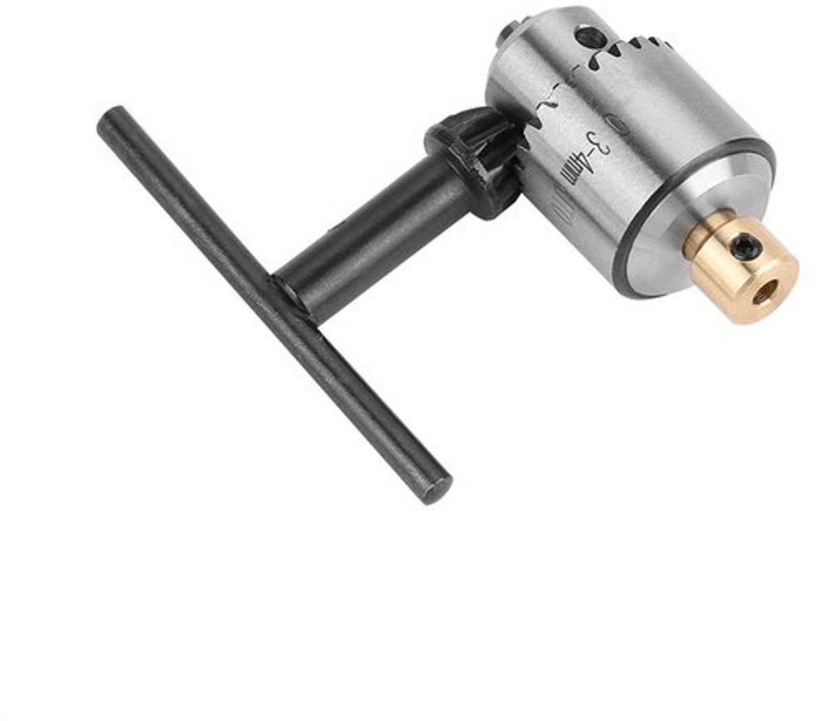 Mini-boorhouder voor metalen draaibank, micro 0,3-4 mm JTO-boorhouder met kegelmontage en sleutel met klauwplaatsleutel voor draaibank, elektrische boormachine voor 1/8 inch/3,17 mm motoras