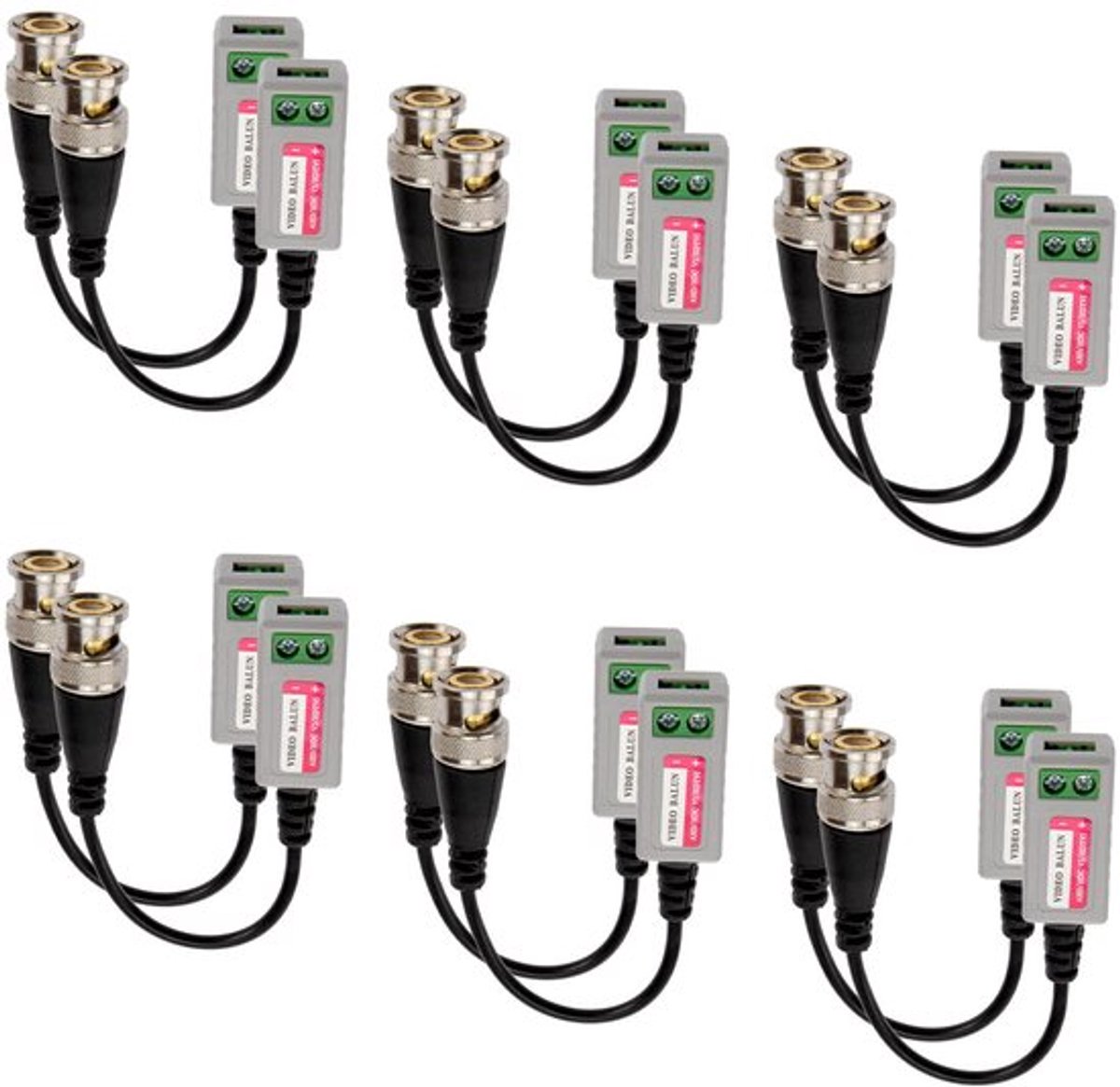 6 PAAR (12 stuks) Passieve Mini CCTV BNC Video Balun Transceiver Kabel voor BNC Mannelijke Kabel Via CAT5/5E/6 Twisted Paar Zender CCTV Bewakingscamera Systeem
