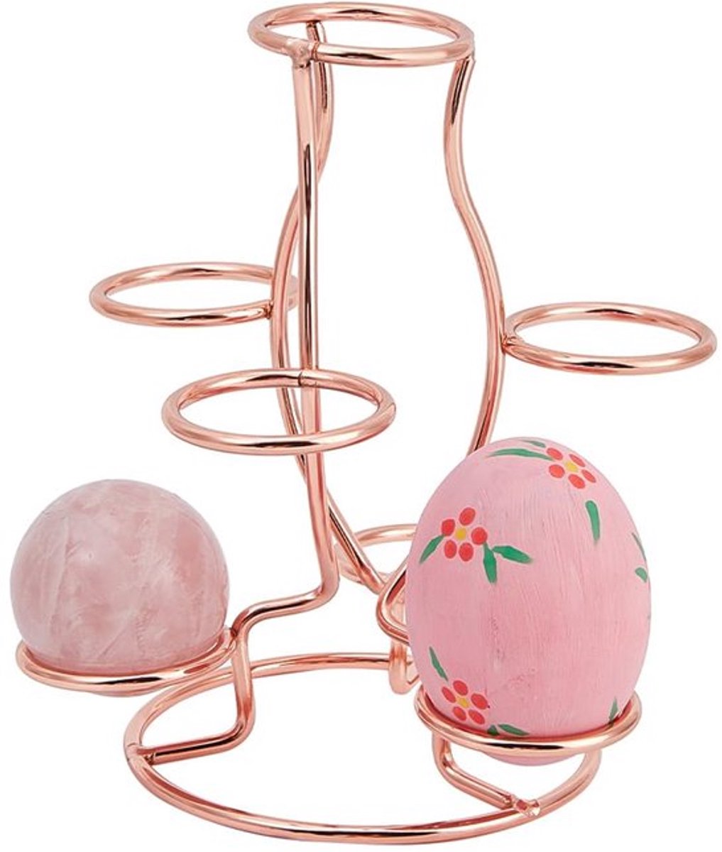 Kristallen bolhouder 7 eierstandaard Multifunctionele bolstandaard IJzeren roségouden kristallen bol Bolstandaard voor kristallen bol Home Office Decoratie 12 x 10,5 x 14,2 cm