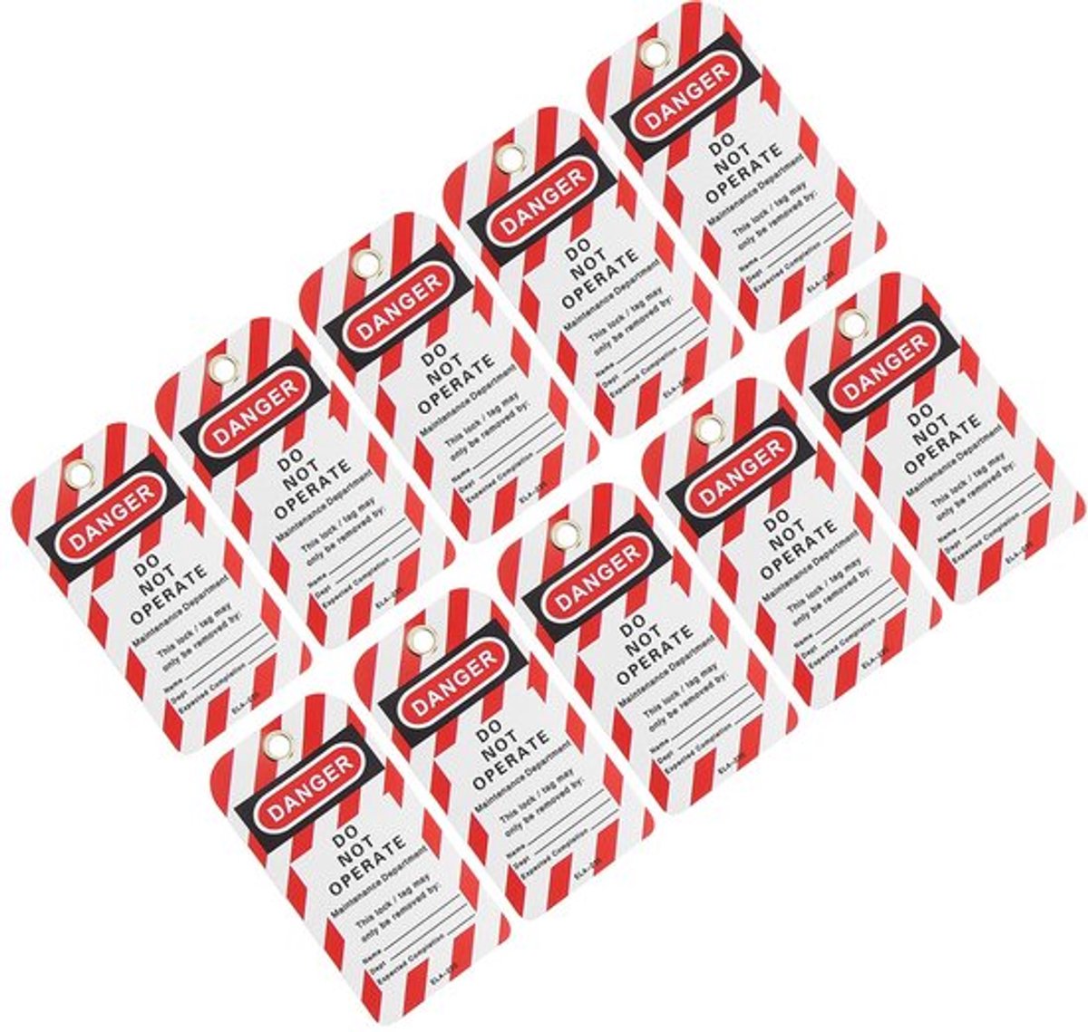 Lockout-tag, Verpakking van 10 Lockout-tagout-tag PVC-label, voor Het Vergrendelen van Buiten Gebruik Gestelde Elektrische Apparaten, voor Industriële, Chemische Fabrieken