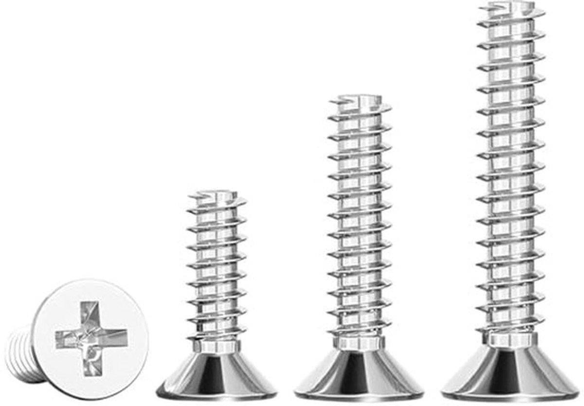 20 stuks 304 roestvrij stalen Phillips platte kop, machineschroeven, M2,6 x 6 mm schroeven bevestigings voor doe-het-zelvers, timmerlieden, meubels