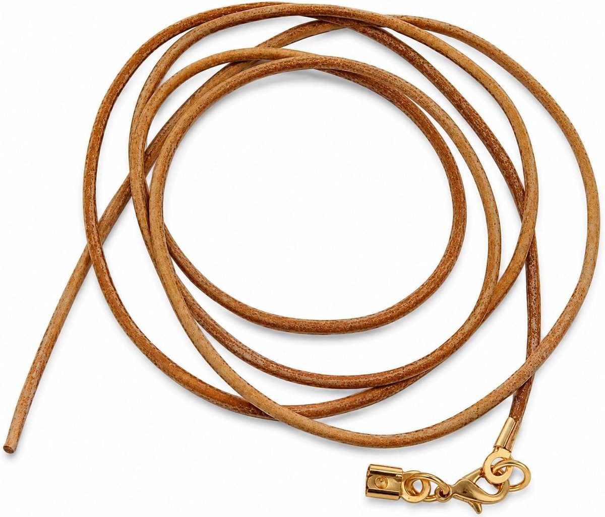 band, naturel, 1 m lang, in te korten, karabijnsluiting, goudkleurig, halsketting, dames, heren en kinderen