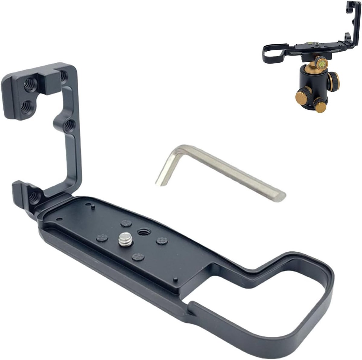 R8 Handgreep L-beugel Compatibel met Canon EOS R8, Metalen L-vormige handgreep Quick Release Baseplate voor Canon EOS R8 Camera Accessoires, Ingebouwde Quick Release Plate voor Arca (zwart