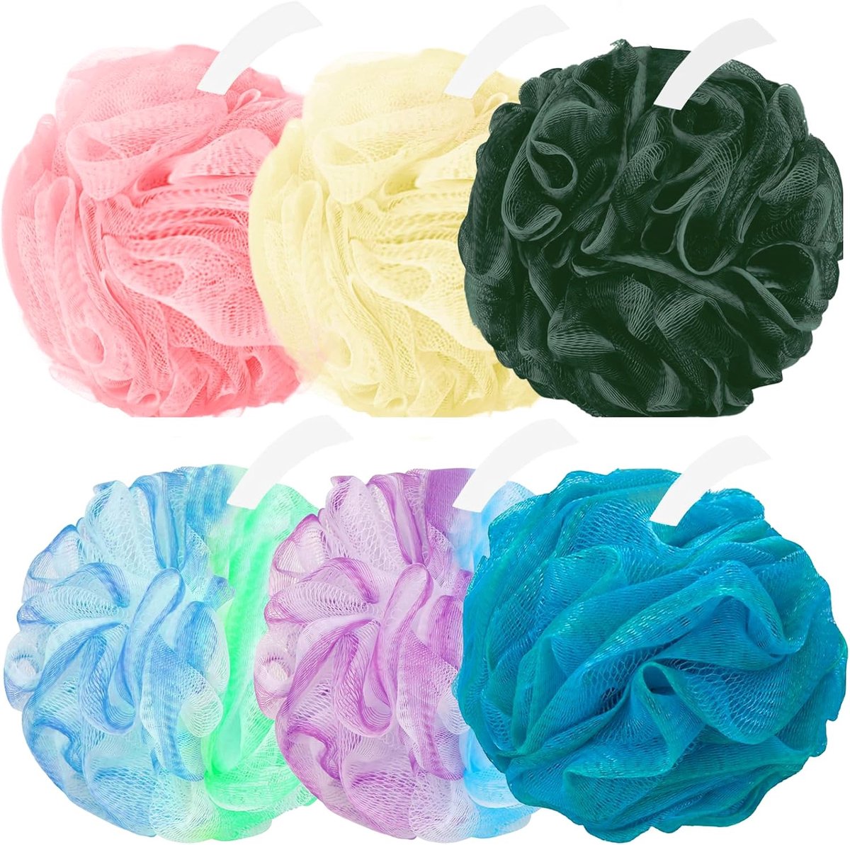 Loofah, 6-pack Douche loofah loofah spons, Bad spons Lichaamsscrubber voor Vrouwen en Mannen