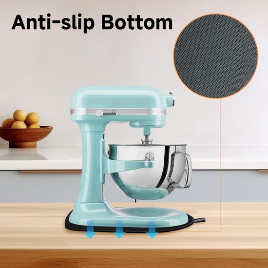 Glijplank voor Kitchens Aids keukenmachine 4,5-5 Qt (4,3 l - 4,8 l), verschuifbare onderlegger voor Kitchen Aids keukenmachine, ambachtelijke accessoires, glijplank voor Thermomix Tm6 5K45SS 5KSM125 — afbeelding 4