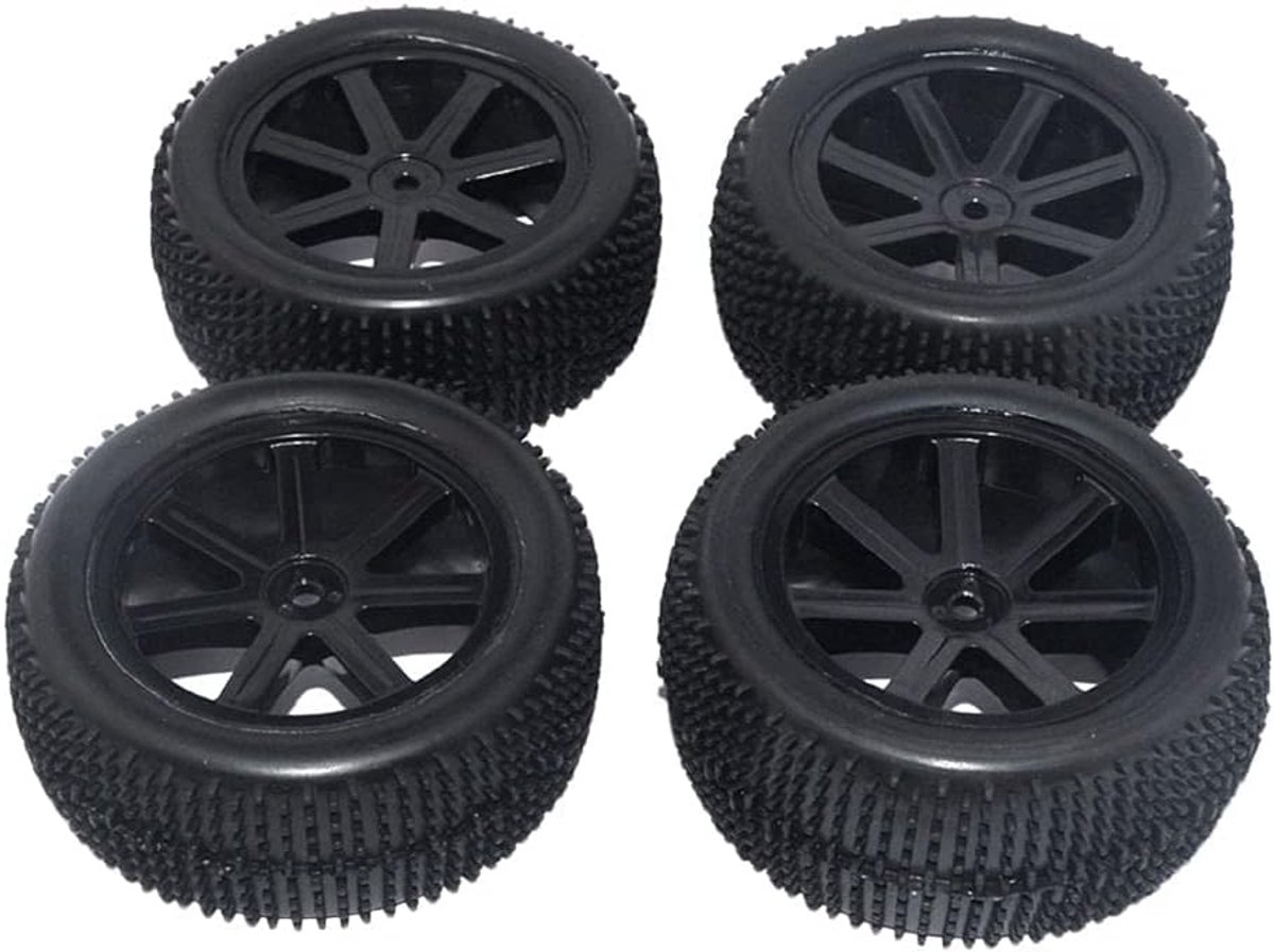 zalati RC Car Wheels 4 stuks rubberen banden voorgelijmd met naven voor RC Crawler Offroad Truck Car in schaal 1:10