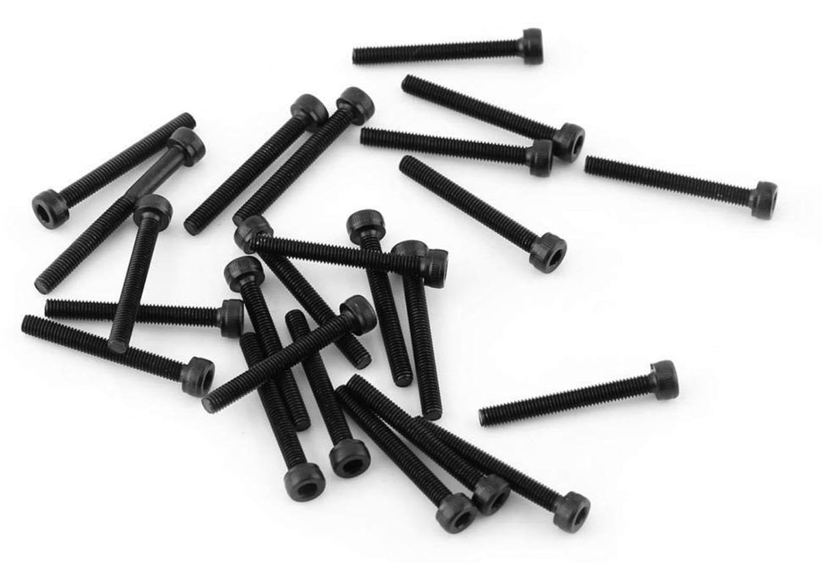 Zwarte Zeskantige Dopschroefboutenset, 12,9-Kwaliteit Gelegeerd Koolstofstaalbevestiging, Accessoire Voor Reparatiegereedschap, 4-50 Mm, Met Hoge Sterkte(M3*25mm【half tooth】 24pcs/pack)