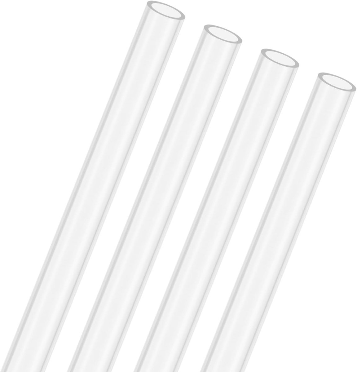 METERXITY 4-Pack Clear Stijve Acryl Pijp, 7mm [0.27"] ID x 9mm [0.35"] OD Plastic Ronde Buis voor Waterkoelingssysteem/Lampen/Fonteinen/Aquaria/Display Stand, Acryl Tubing [305mm/12IN]