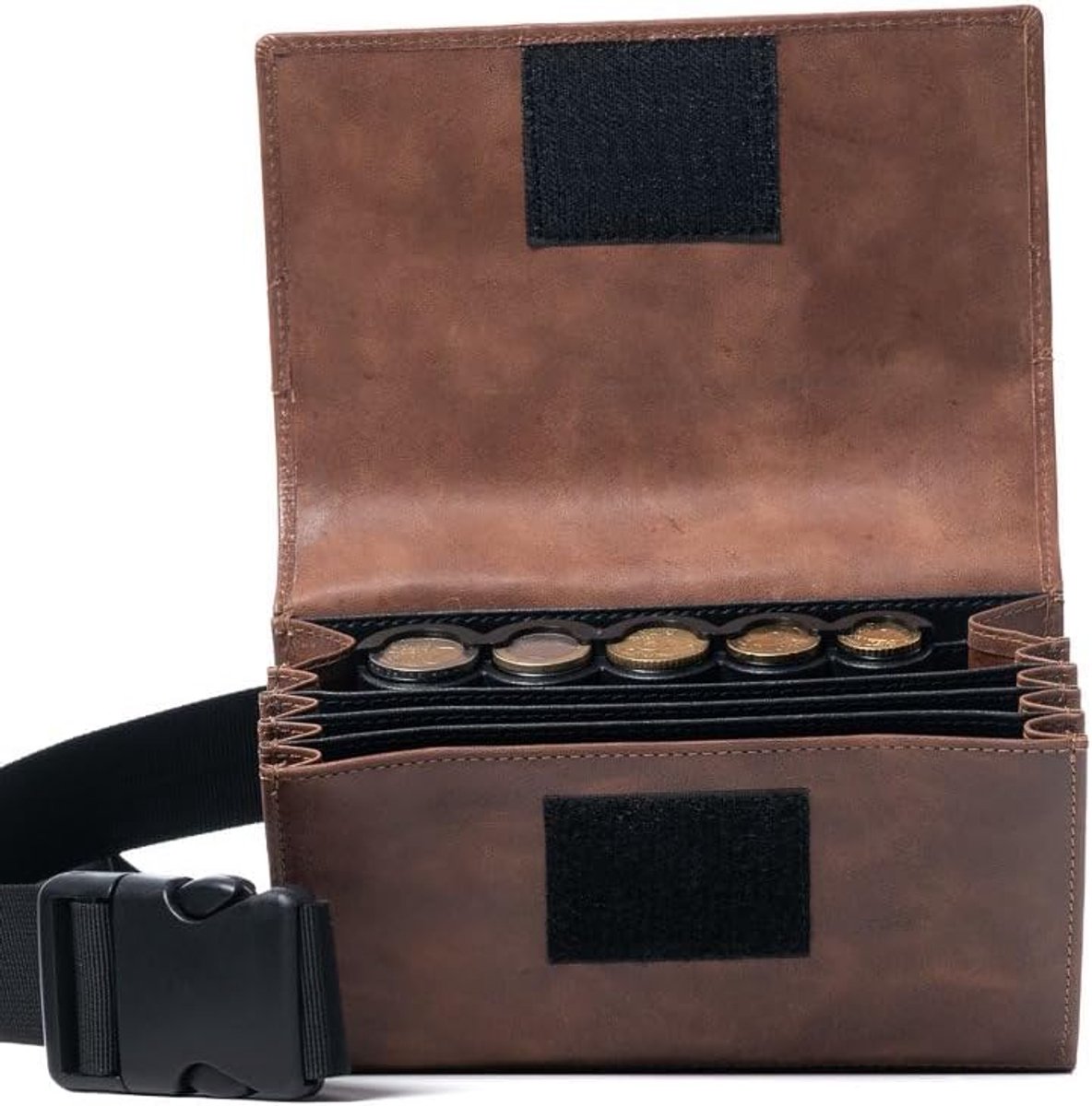 Horeca wallet - taille - leer - handgemaakt voor sleutels en kaarten - SnelShoppen