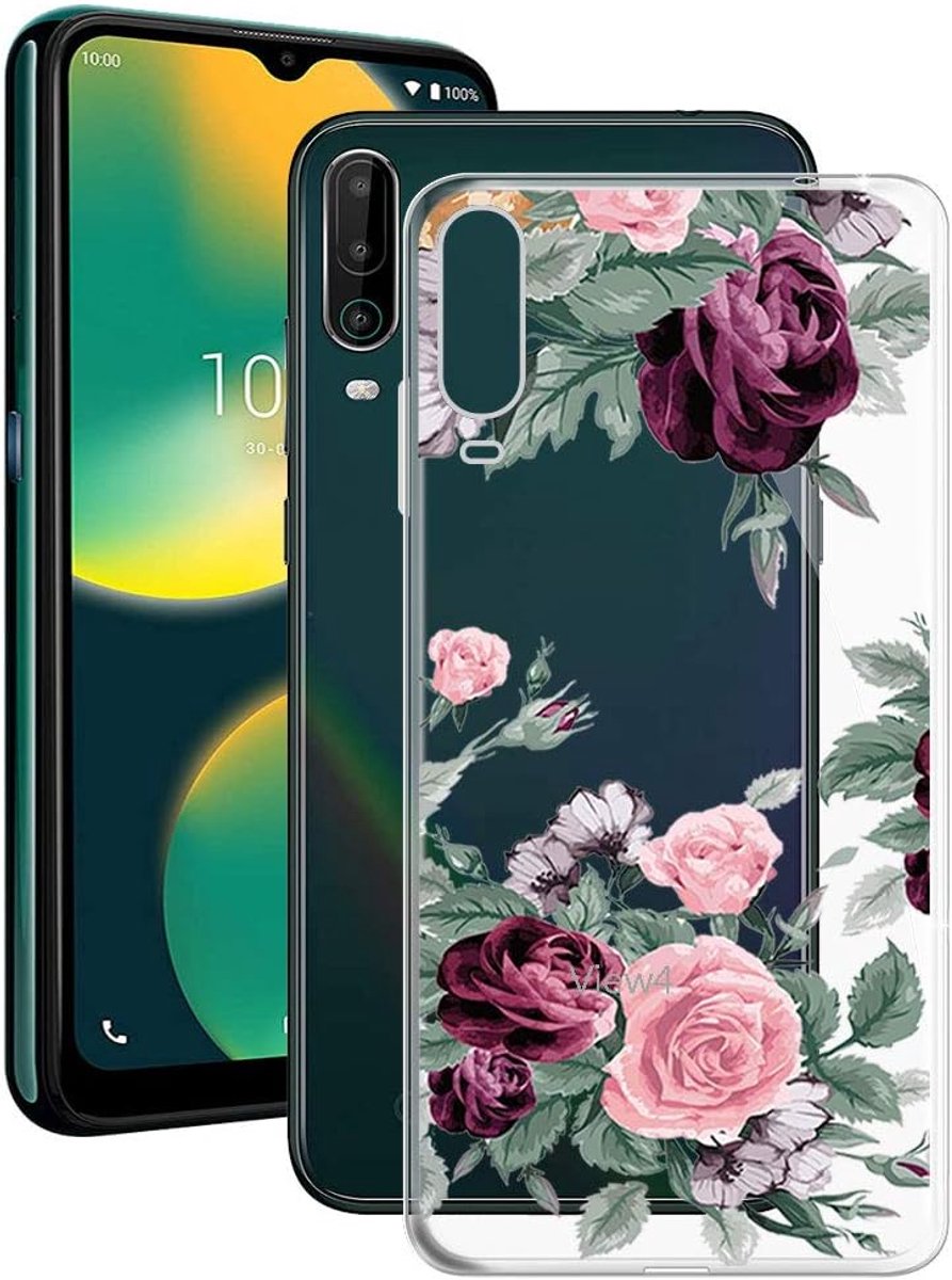 Compatibel met Wiko View 4 (6.52Inch), Transparant TPU siliconen Hoes Zacht Telefoonhoesjes gsm-hoesje Krasbestendig beschermhoes bumperbeschermhoes cover case Crystal - Red 9