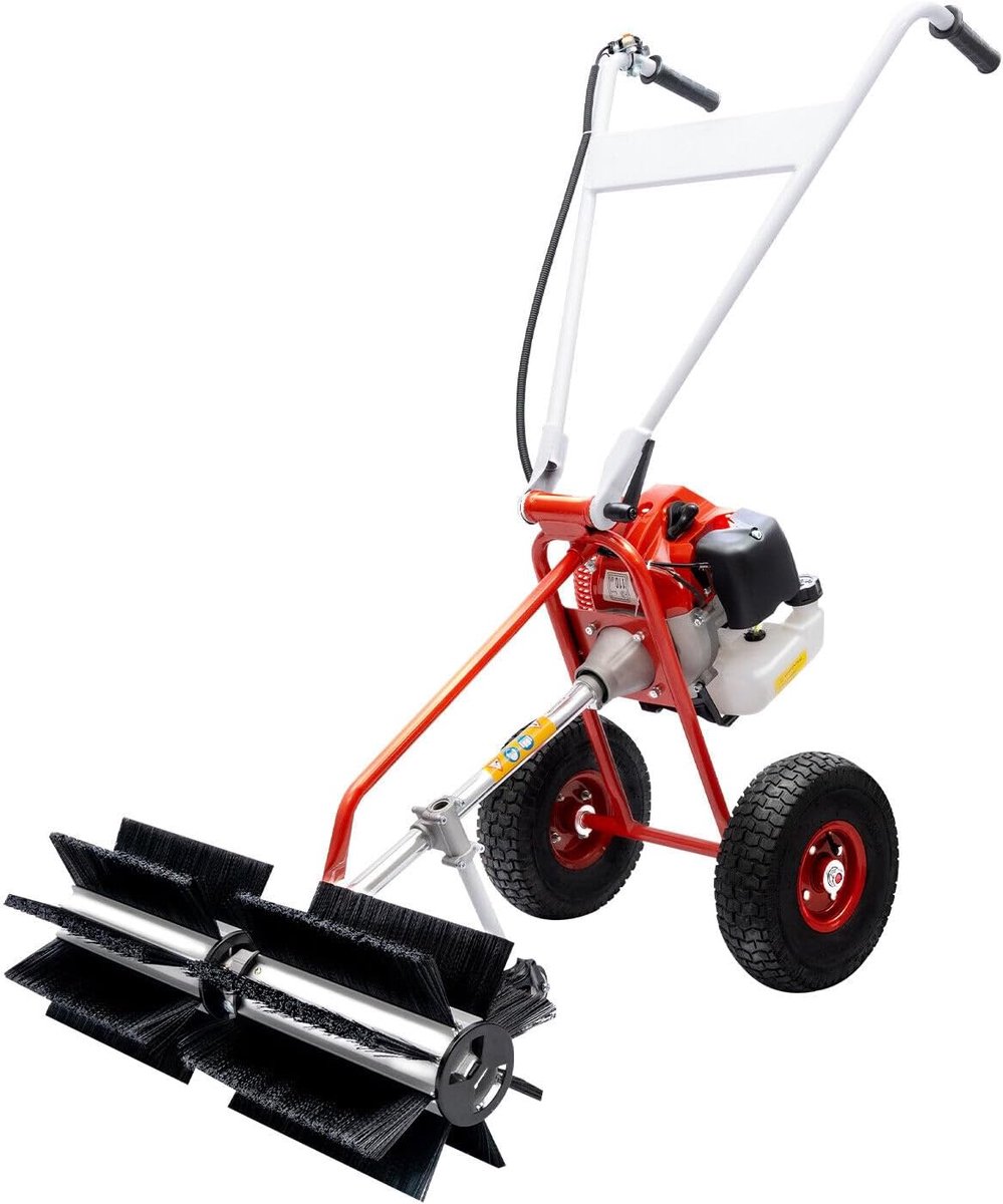 2-takt motorbezem benzine veegmachine 1,25 kW bezem sneeuwblazer 43cc sneeuwschuiver ruimapparaat sneeuw sweeper voor kunstgras veegmachine