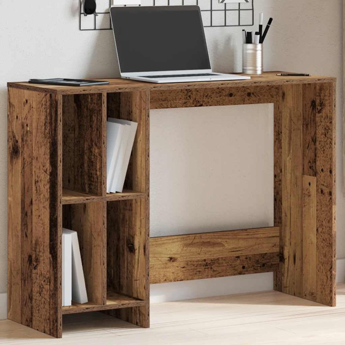 Bureau, computertafel, gamingtafel, pc-tafel, kantoortafel, kantoortafel, oude houtlook, 102,5 x 35 x 75 cm, houtmateriaal
