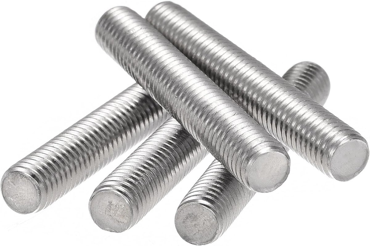 sourcing map 15 stuks M8 x 50 mm volledige stang van roestvrij staal 304 rechtse schroefdraad