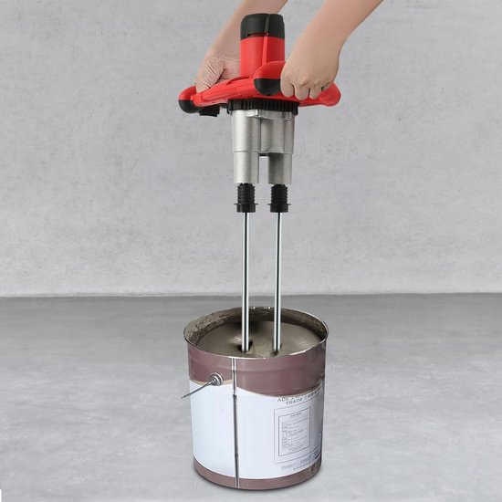 Dubbele Staaf Mixer - Mortel Mixer - Materiaal Mengen - 6 Snelheden Instelbaar - 1800 W - Rood — afbeelding 3