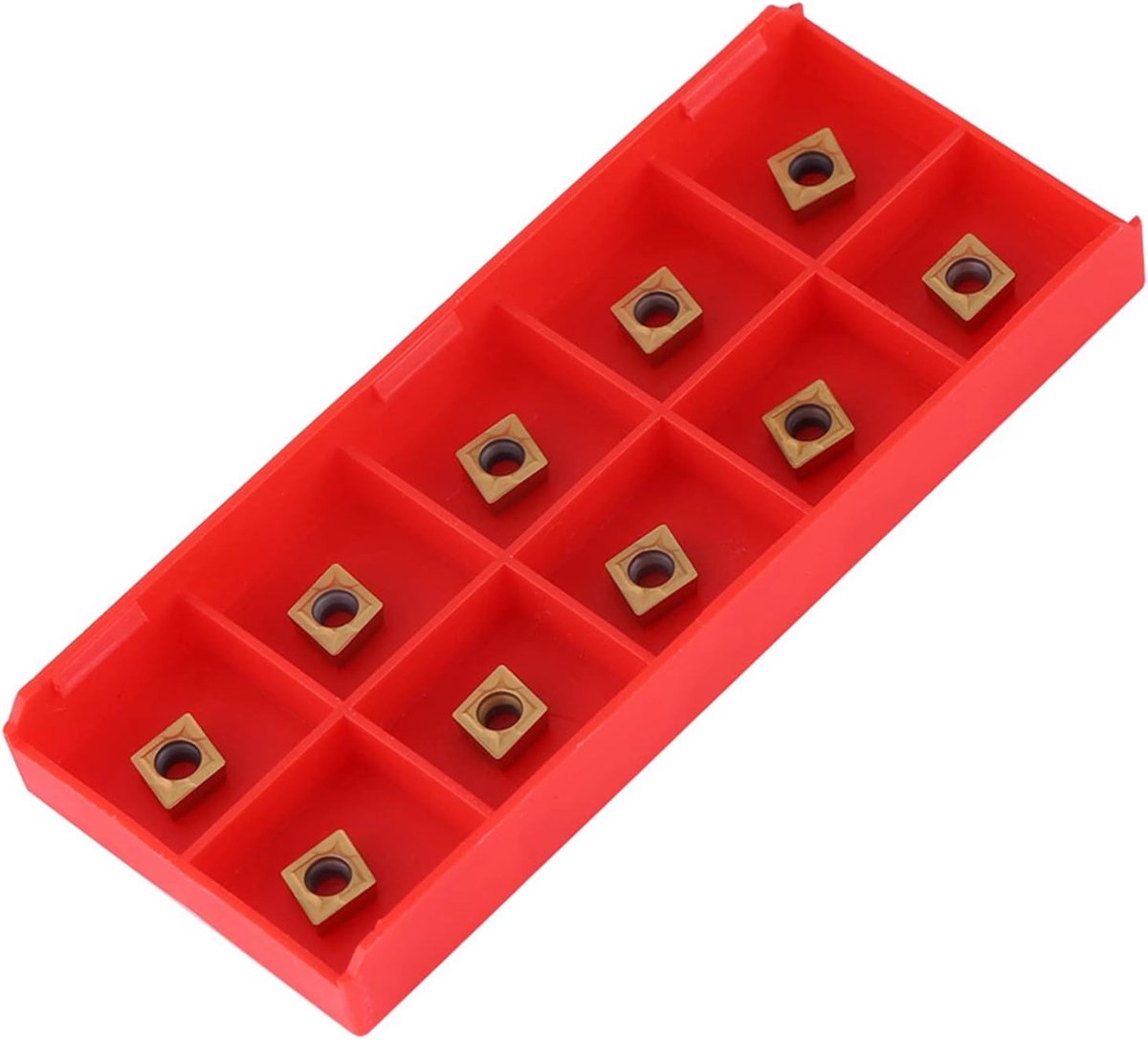 10 stuks CNC Carbide Tips Inserts Blade Cutter Draaibank Draaigereedschap Met Doos Hoge Sterkte Metalen Afwerking 10x6x2.5mm Goud 10 STUKS