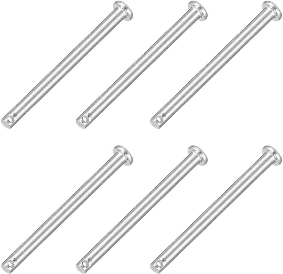 6 stuks M4 x 50 mm één gat vorkbouten 304 roestvrij staal platte kop vorkbouten voor trekhaak monteurreparatie meubelmontage industriële apparatuur